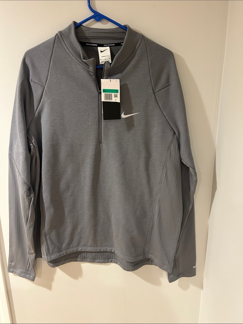Nike Men’s XL Gray Dri-FIT Running 1/4 Zip Pullover Long Sleeve Top NWT